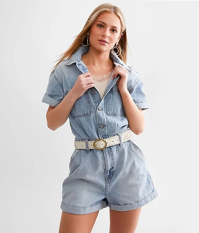 Dylan Cuffed Denim Romper