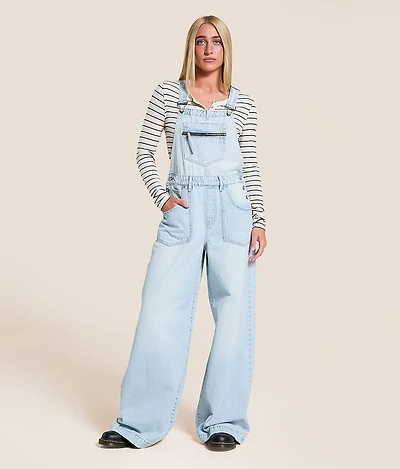 Dylan Ultra Wide Leg Denim Overalls