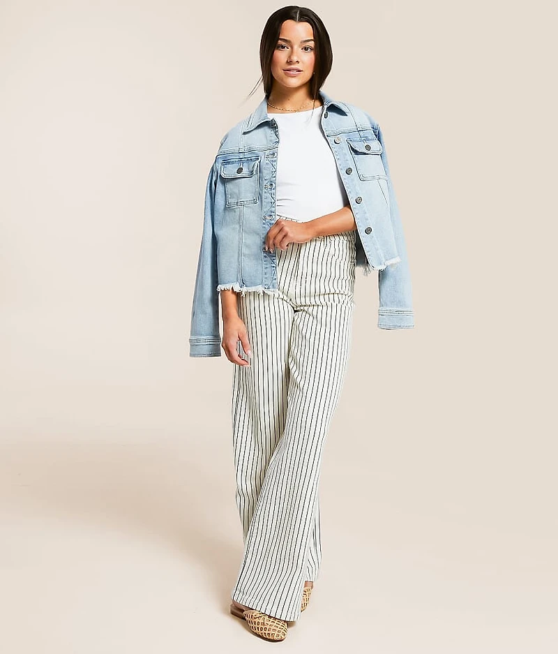 Nori Wide Leg Striped Stretch Jean