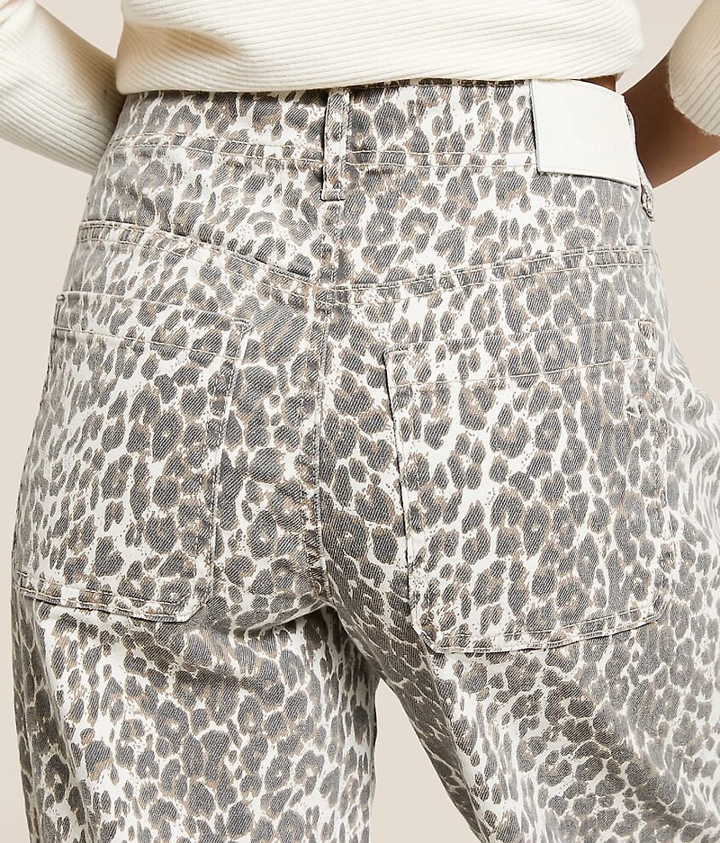 Nori Leopard Wide Leg Stretch Jean