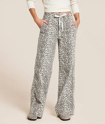Nori Leopard Wide Leg Stretch Jean