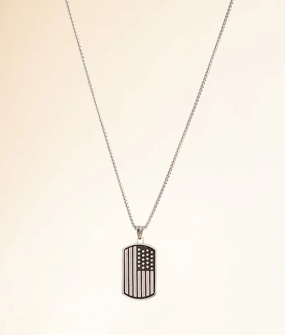 American Flag Dog Tag 24" Necklace