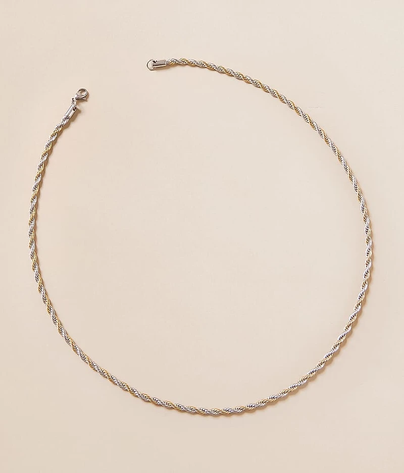 Two Tone Rope Chain 24" Necklace