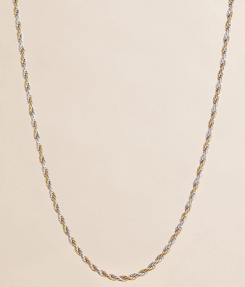 Two Tone Rope Chain 24" Necklace