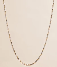 Two Tone Rope Chain 24" Necklace