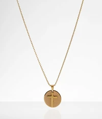 Lord's Prayer Circle Cross 23" Necklace