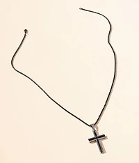 Two Tone Cross 24" Necklace