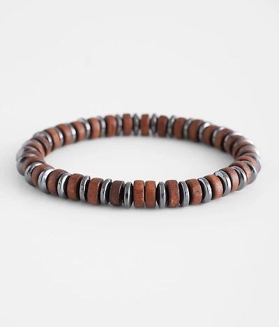 Wood & Metal Beaded Bracelet