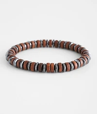 Wood & Metal Beaded Bracelet