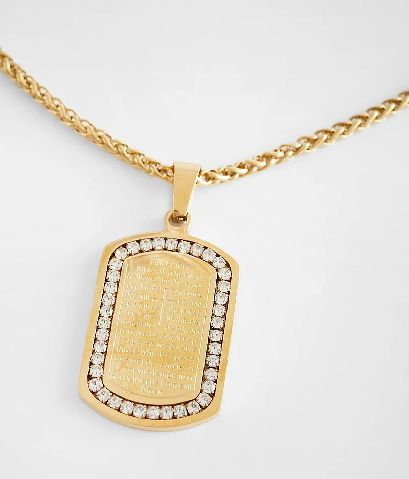 Lord's Prayer Rhinestone 23" Necklace