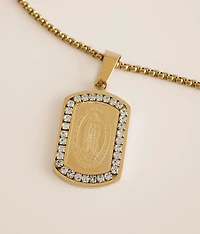 Rhinestone Dog Tag 23" Necklace