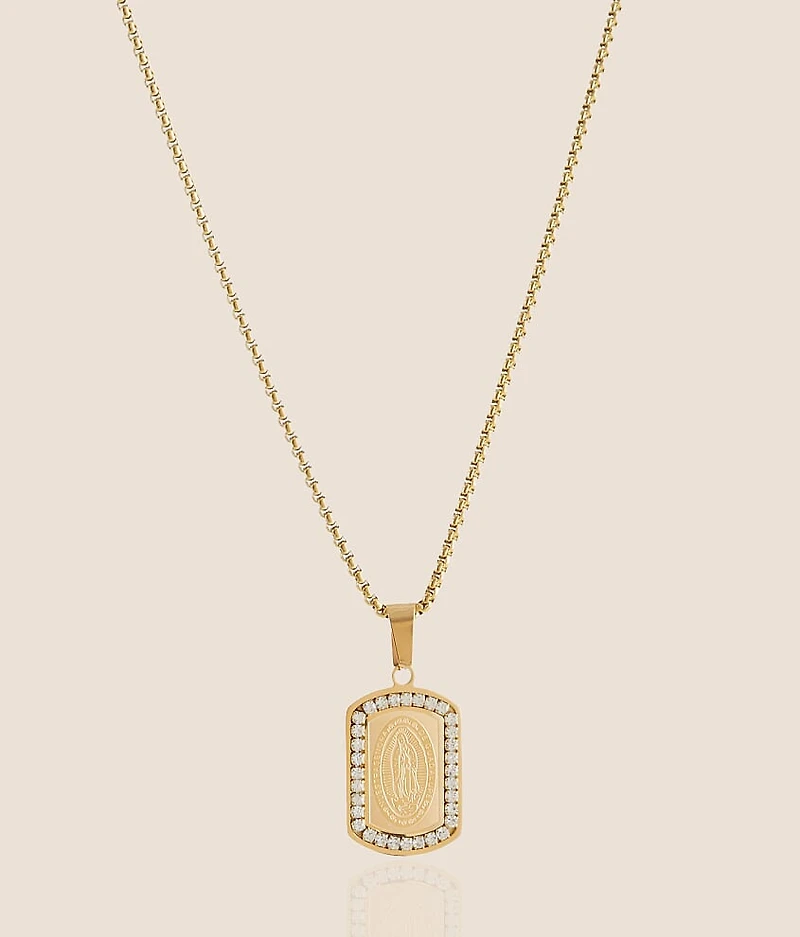 Rhinestone Dog Tag 23" Necklace
