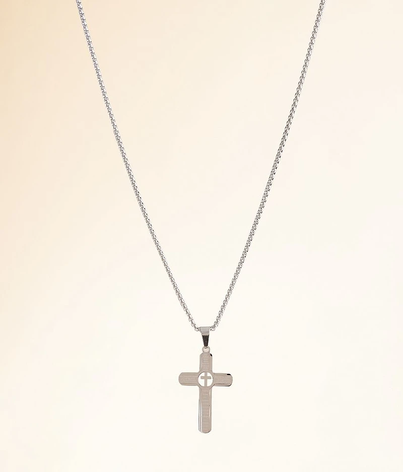 Lord's Prayer Cross 24" Necklace
