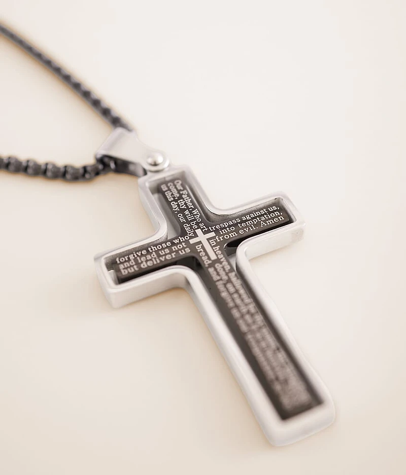 Lord's Prayer Cross 23" Necklace
