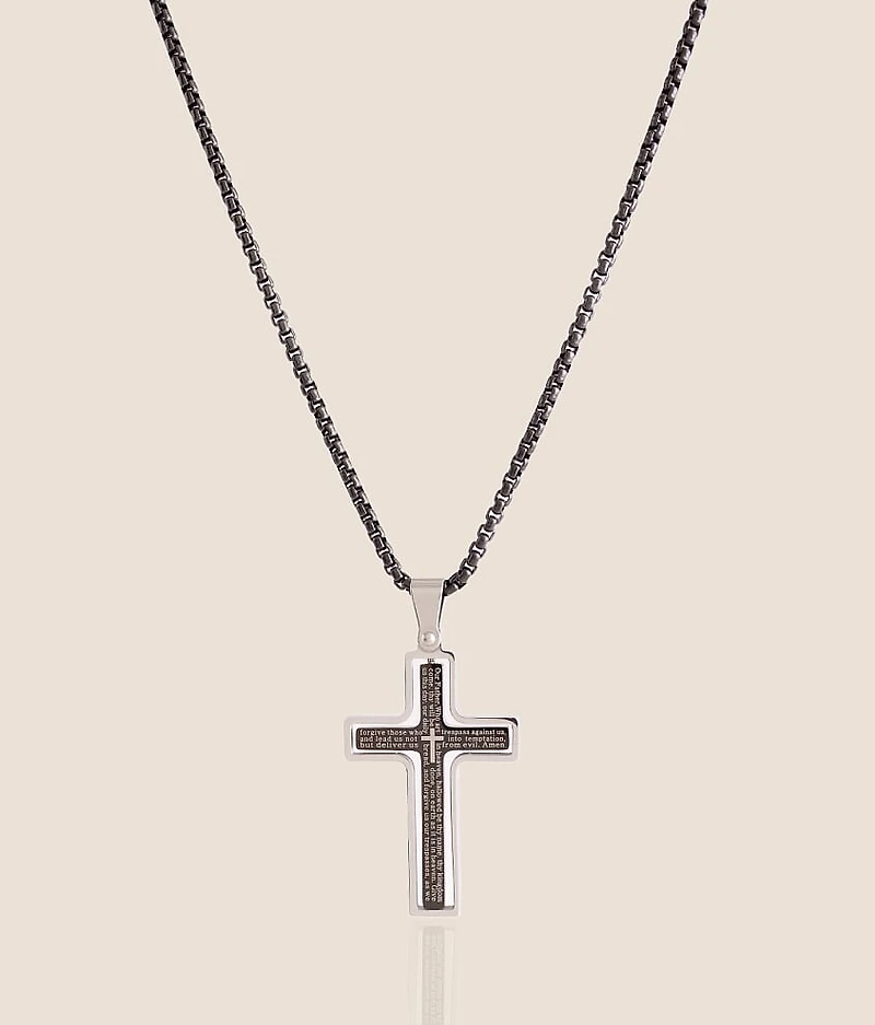 Lord's Prayer Cross 23" Necklace