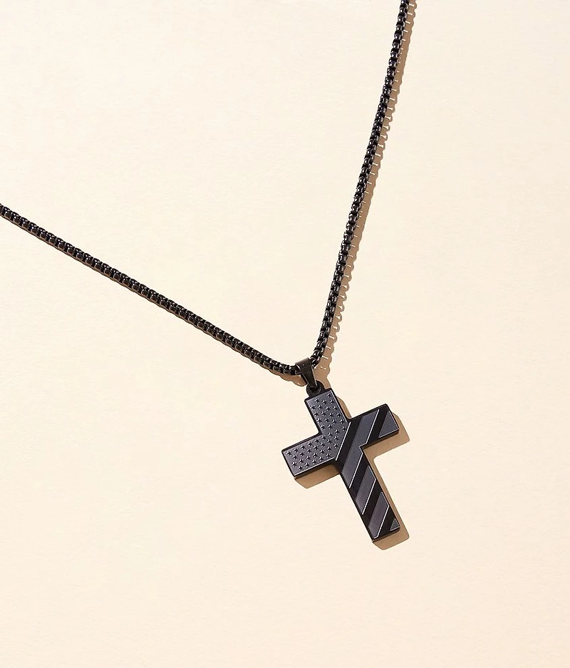 American Flag Cross 24" Necklace