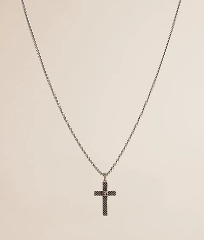 Textured Cross Pendant 22" Necklace