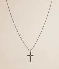 Textured Cross Pendant 22" Necklace