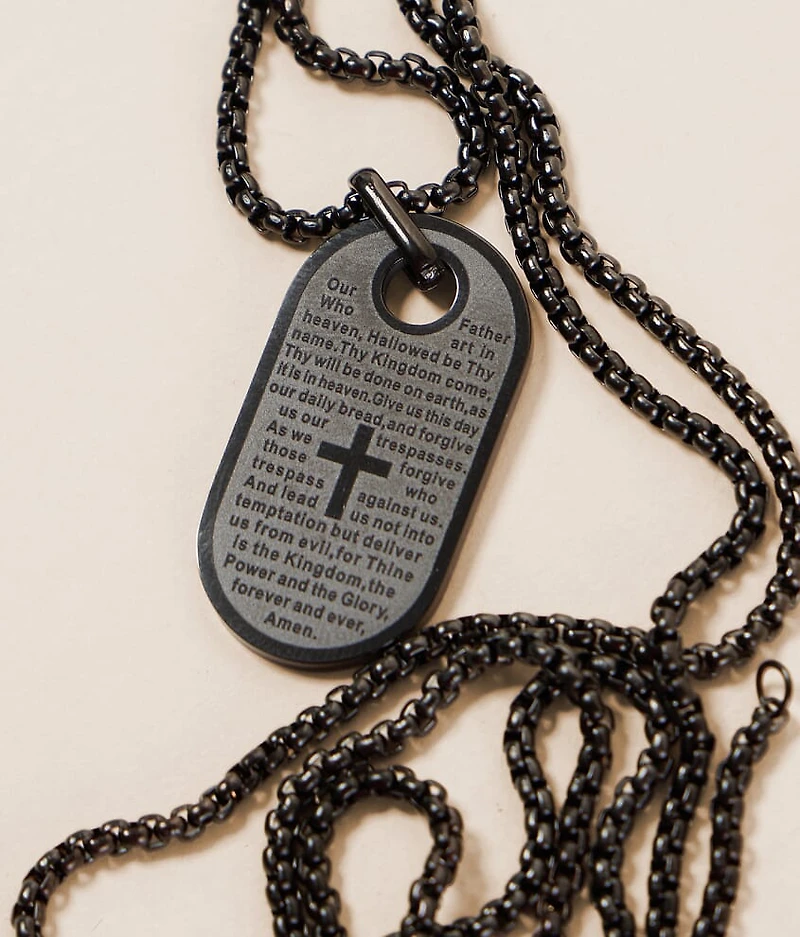 Cross Dog Tag 23" Necklace