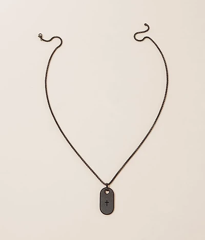 Cross Dog Tag 23" Necklace