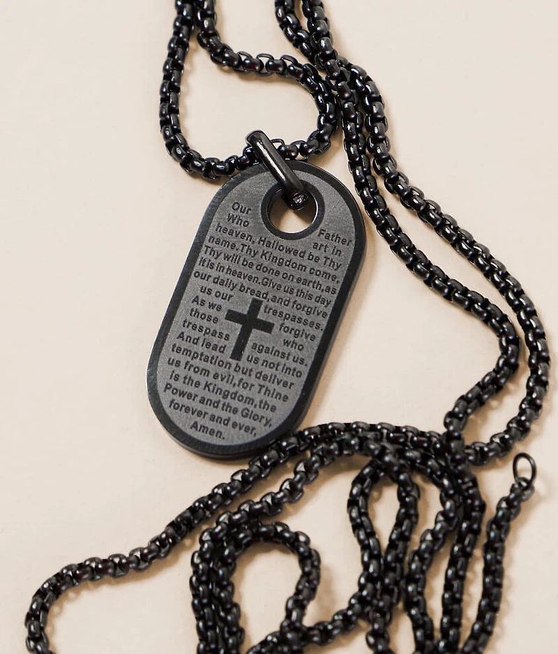 Cross Dog Tag 23" Necklace