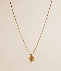 Double Cross & Coin Pendant 22" Necklace