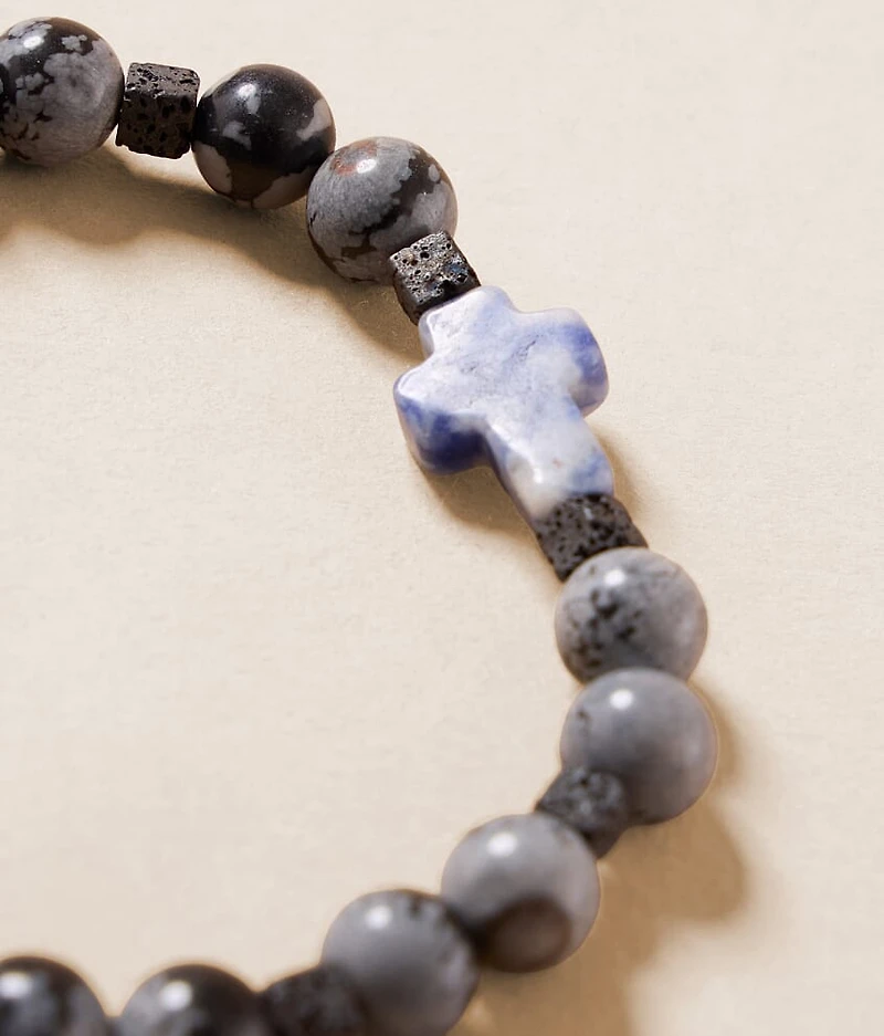 Mixed Bead Cross Bracelet