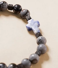 Mixed Bead Cross Bracelet