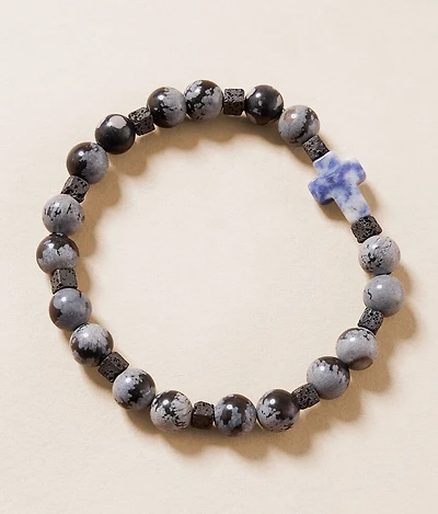 Mixed Bead Cross Bracelet