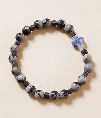Mixed Bead Cross Bracelet