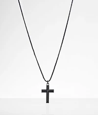 Lord's Prayer Double Cross 28" Necklace