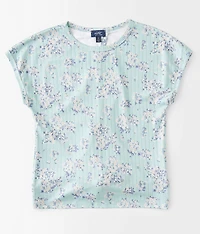 Girls - Floral Ribbed Top