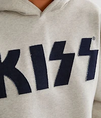 KISS Cropped Band Hooded Sweatshirt