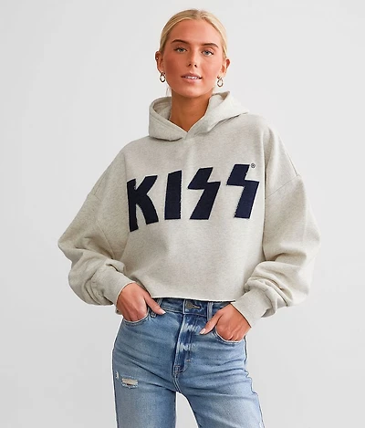 KISS Cropped Band Hooded Sweatshirt