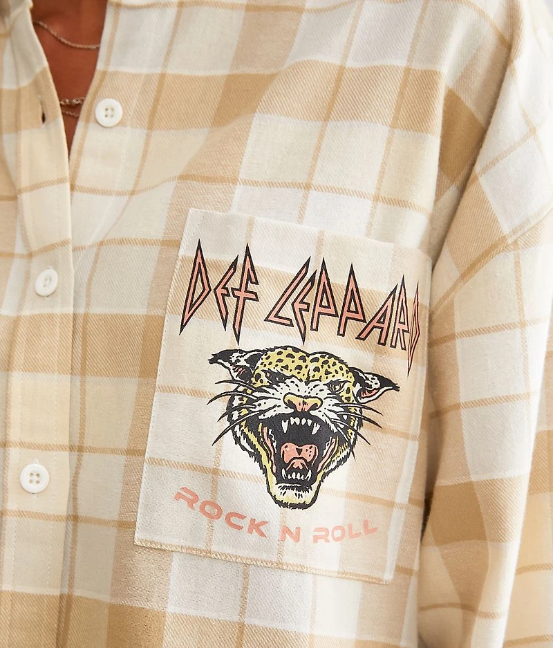 Def Leppard Band Flannel Shirt