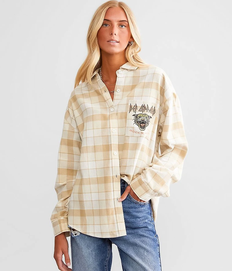 Def Leppard Band Flannel Shirt