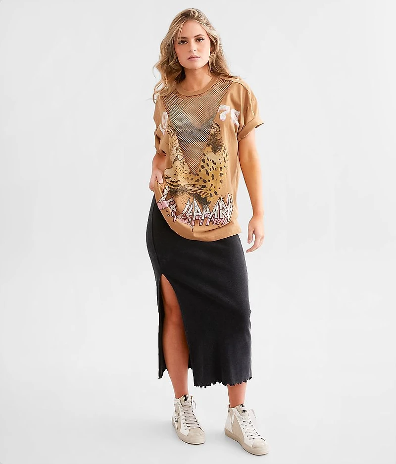 Def Leppard Rhinestone Mesh Band T-Shirt
