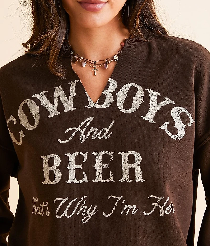 Cowboys & Beer Oversized Pullover