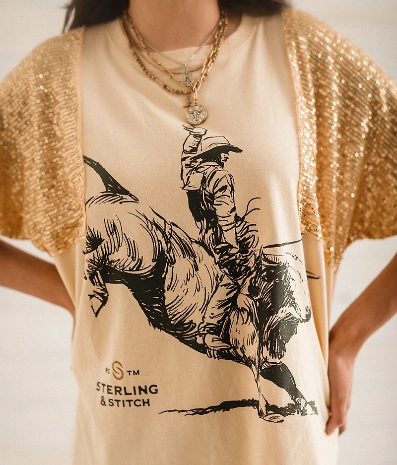 Rodeo Cowboy Sequin T-Shirt