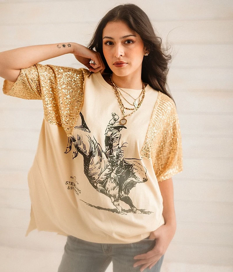 Rodeo Cowboy Sequin T-Shirt