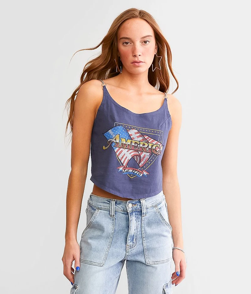 American Metal Chain Strap Tank Top