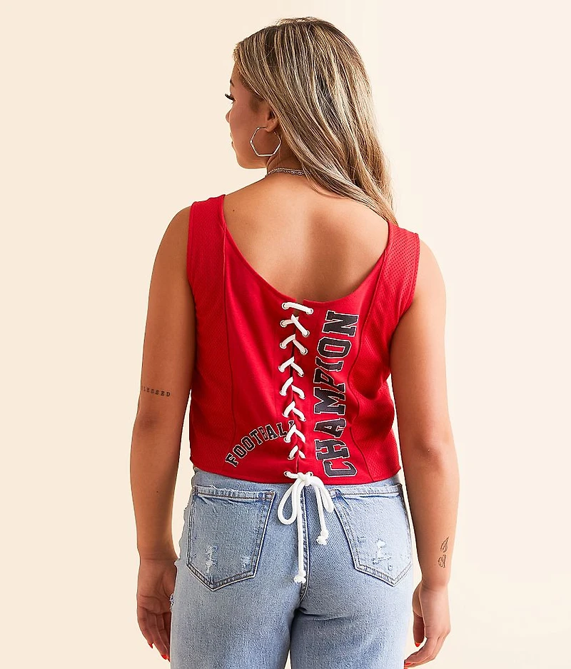Football Champion Back Tie Tank Top