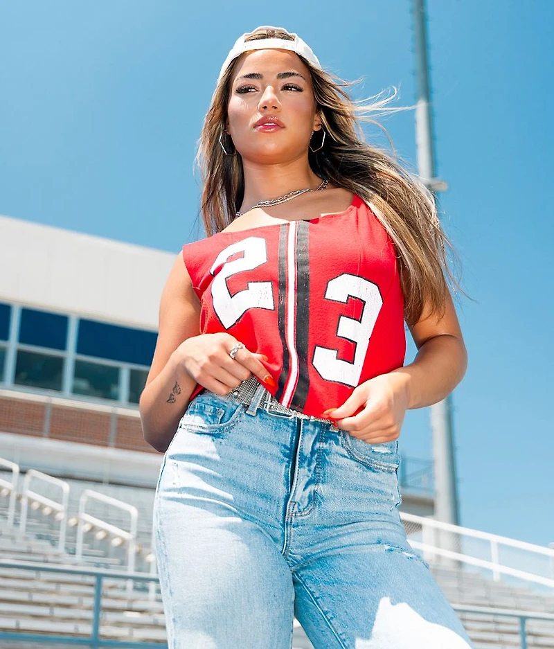 Football Champion Back Tie Tank Top
