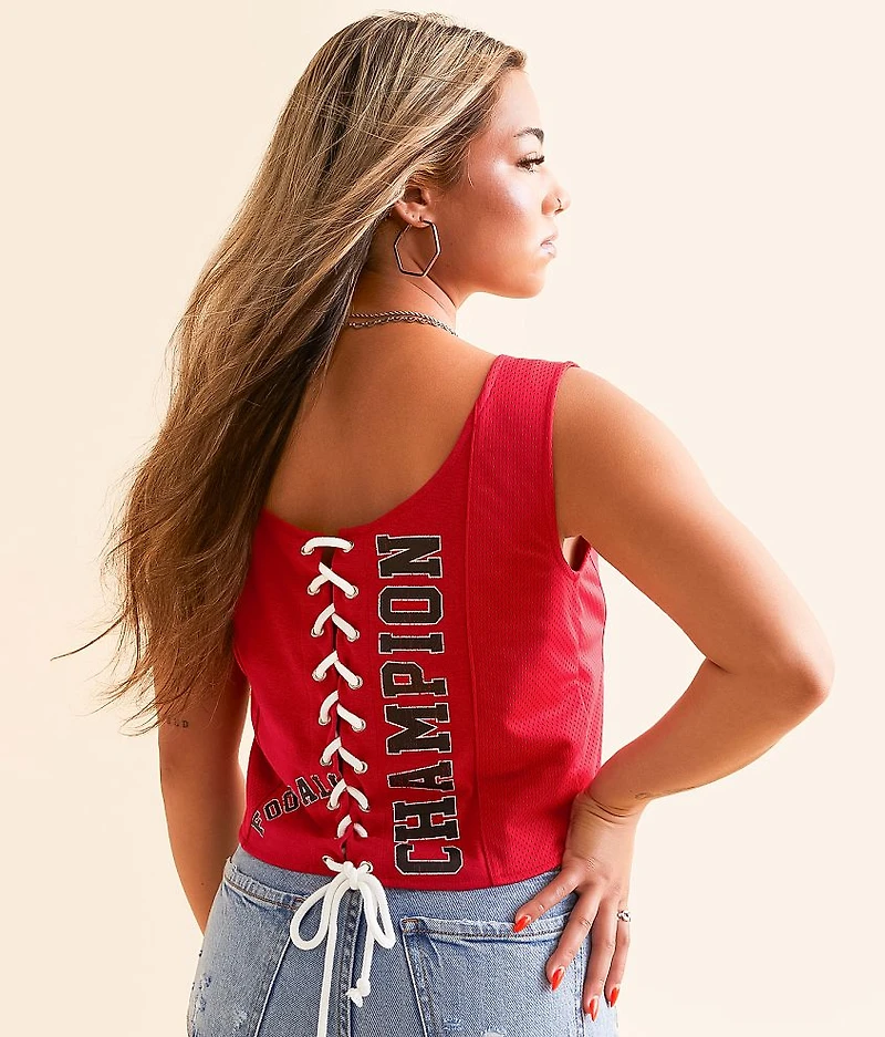 Football Champion Back Tie Tank Top