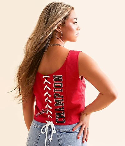 Football Champion Back Tie Tank Top