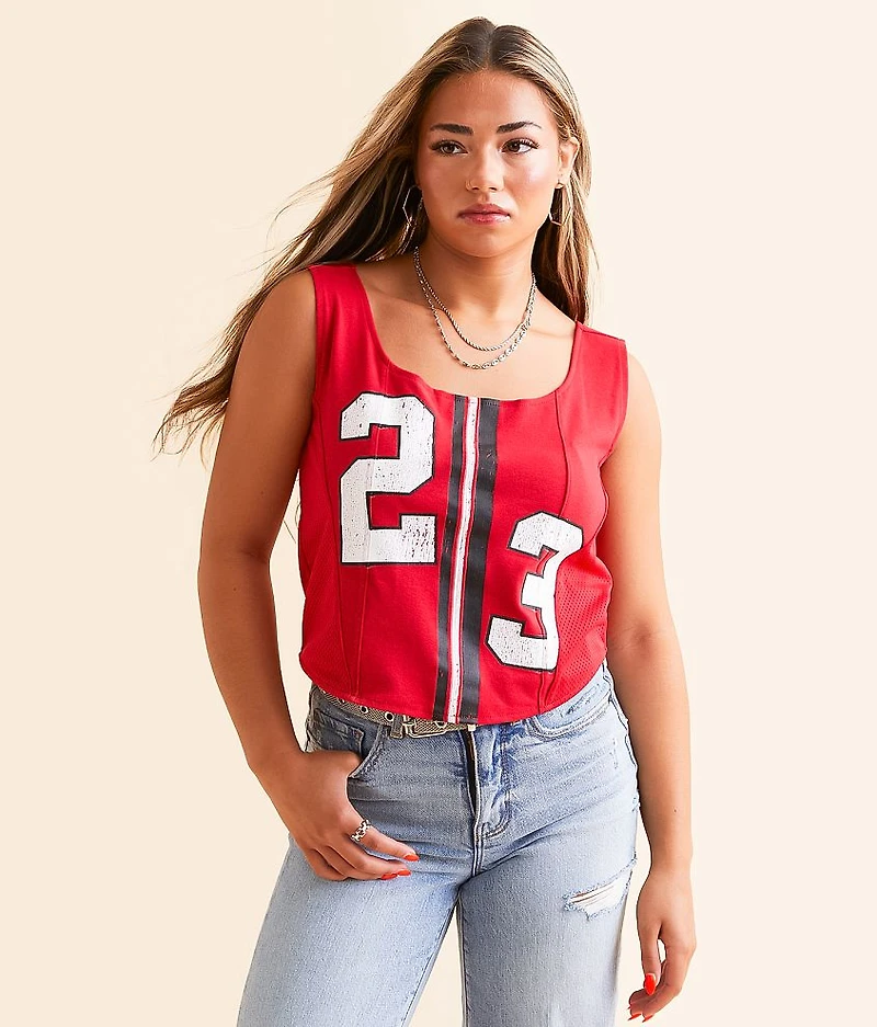 Football Champion Back Tie Tank Top