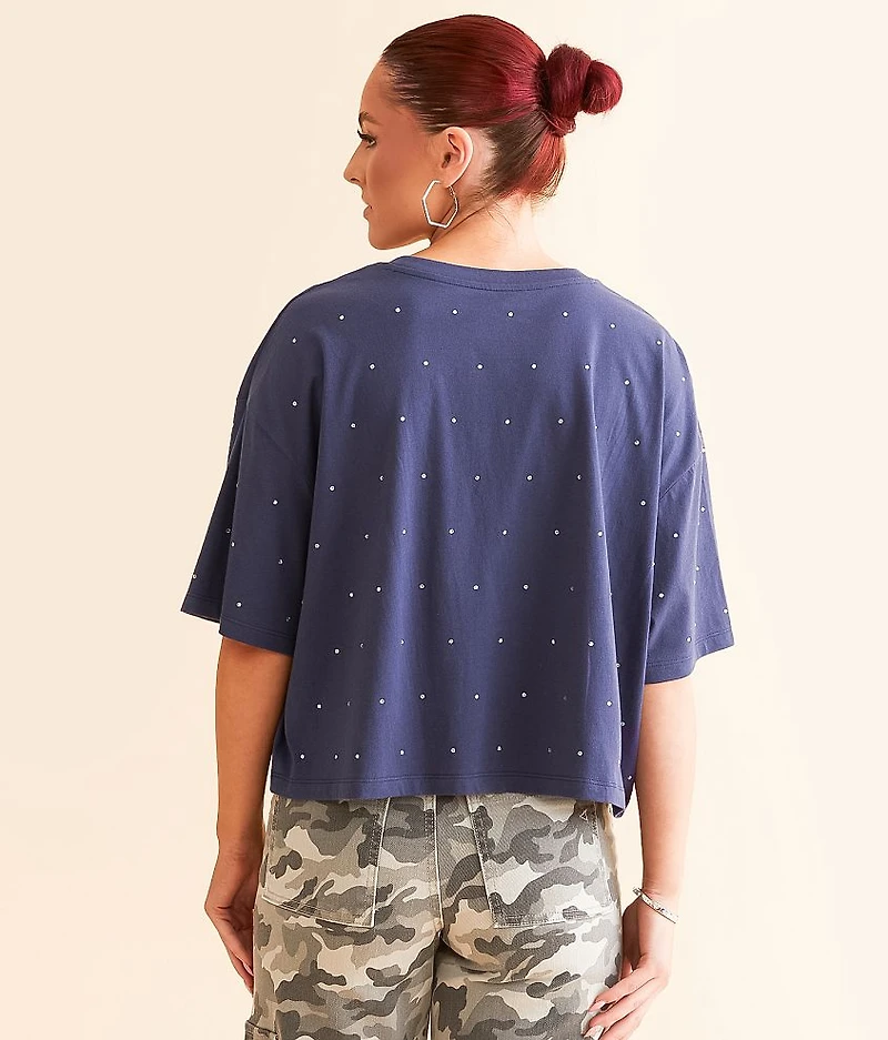 Go Team Rhinestone Cropped T-Shirt
