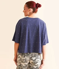 Go Team Rhinestone Cropped T-Shirt