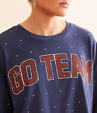 Go Team Rhinestone Cropped T-Shirt
