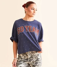 Go Team Rhinestone Cropped T-Shirt